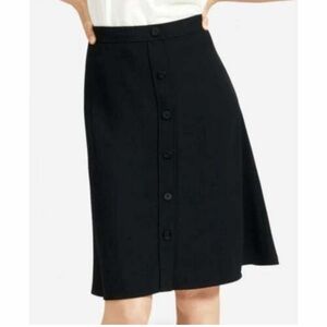 Everlane Japanese GoWeave Swing A-line Skirt with Front Button
